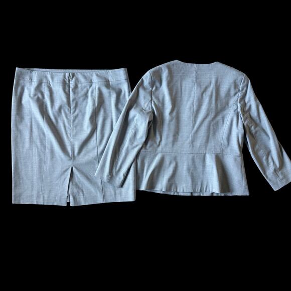 Ann Taylor 2 piece Blazer Skirt suit Women's 14 16 Gray Professional academia - Picture 8 of 10